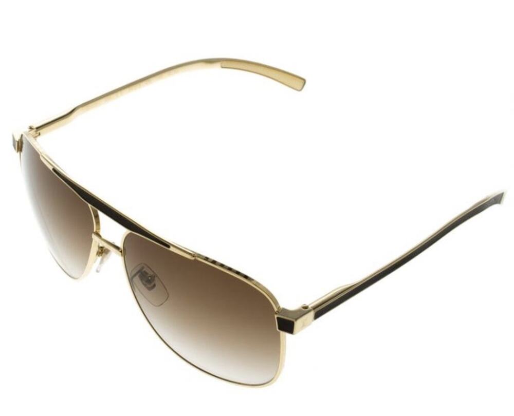 LOUIS VUITTON PERSUASION CARRÉ SUNGLASSES - GOLD/BROWN AVIATOR 59 13 135 Z0658U